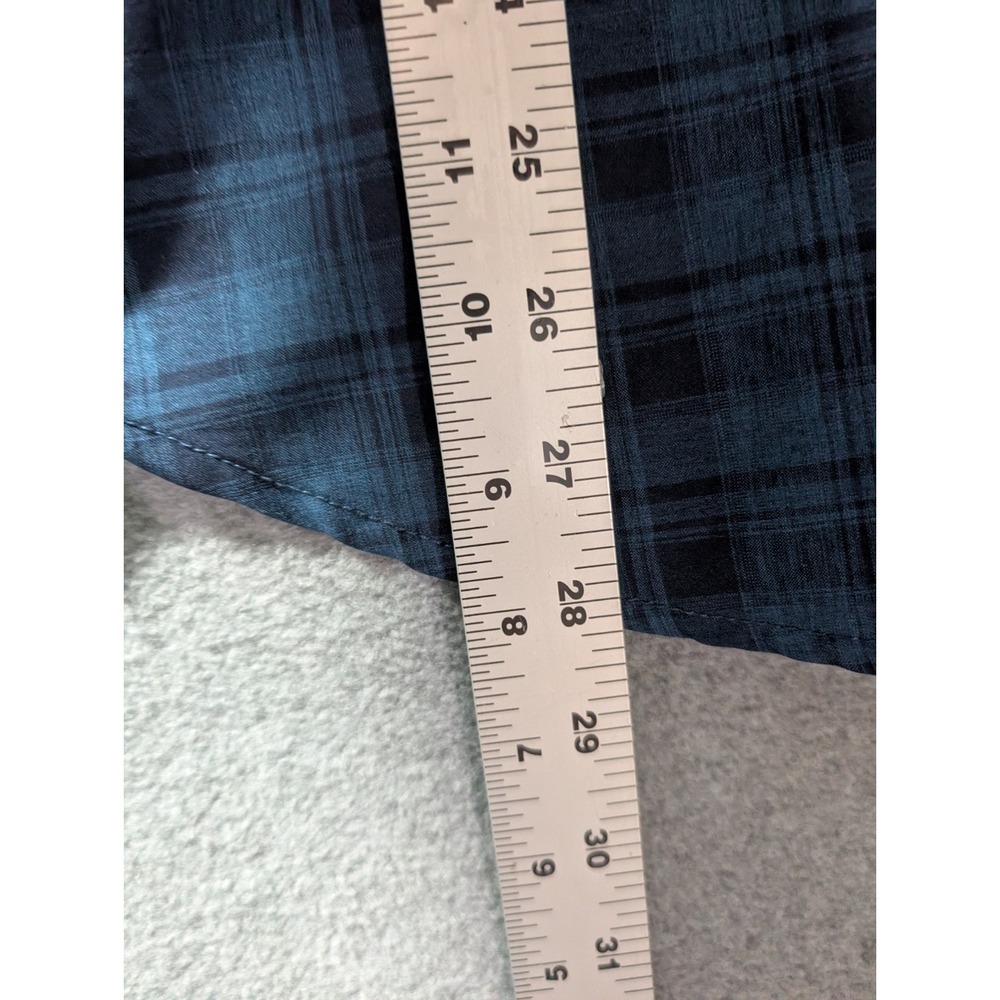 Orvis Shadow Plaid Shirt XL Blue Short Sleeve Vent Fishing Travel - Picture 8 of 10